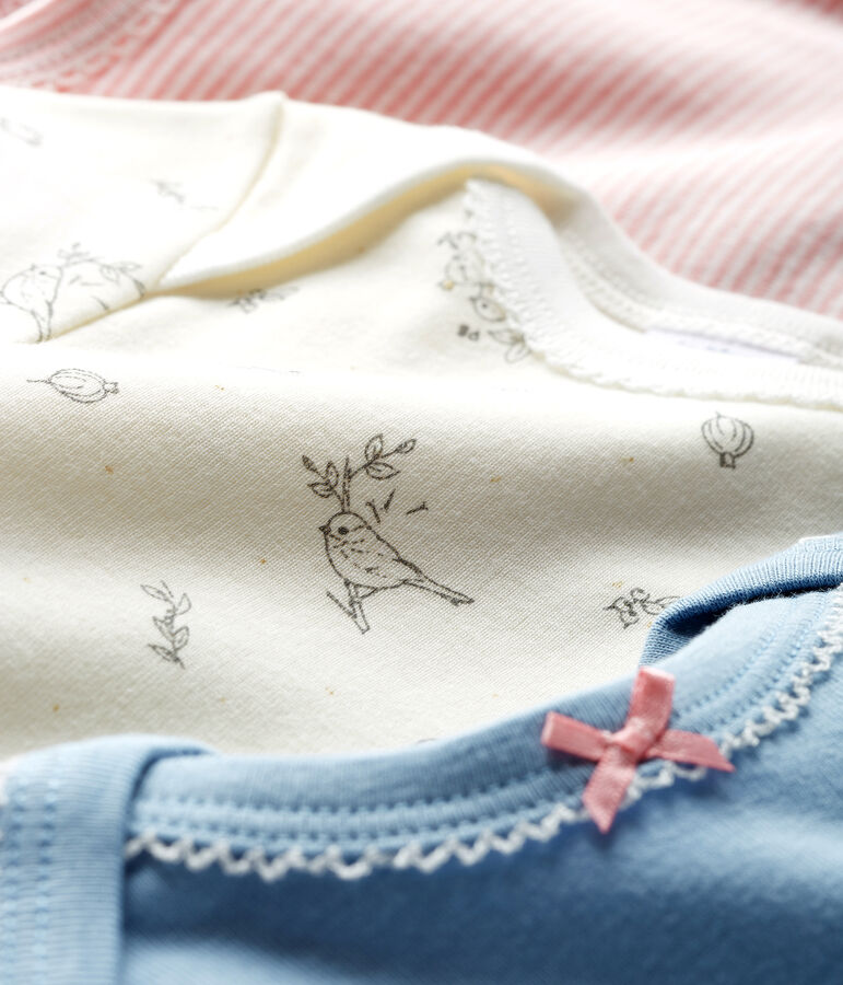 Tres bodis de manga corta para beb&eacute; ni&ntilde;a variante 1