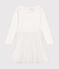 Vestido de punto y tul para niña blanco MARSHMALLOW