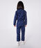 Mono infantil de algodón de manga larga con flores azul MEDIEVAL/blanco MARSHMALLOW