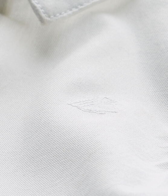 Camisa de manga larga de tejido oxford de bebé niño. blanco ECUME