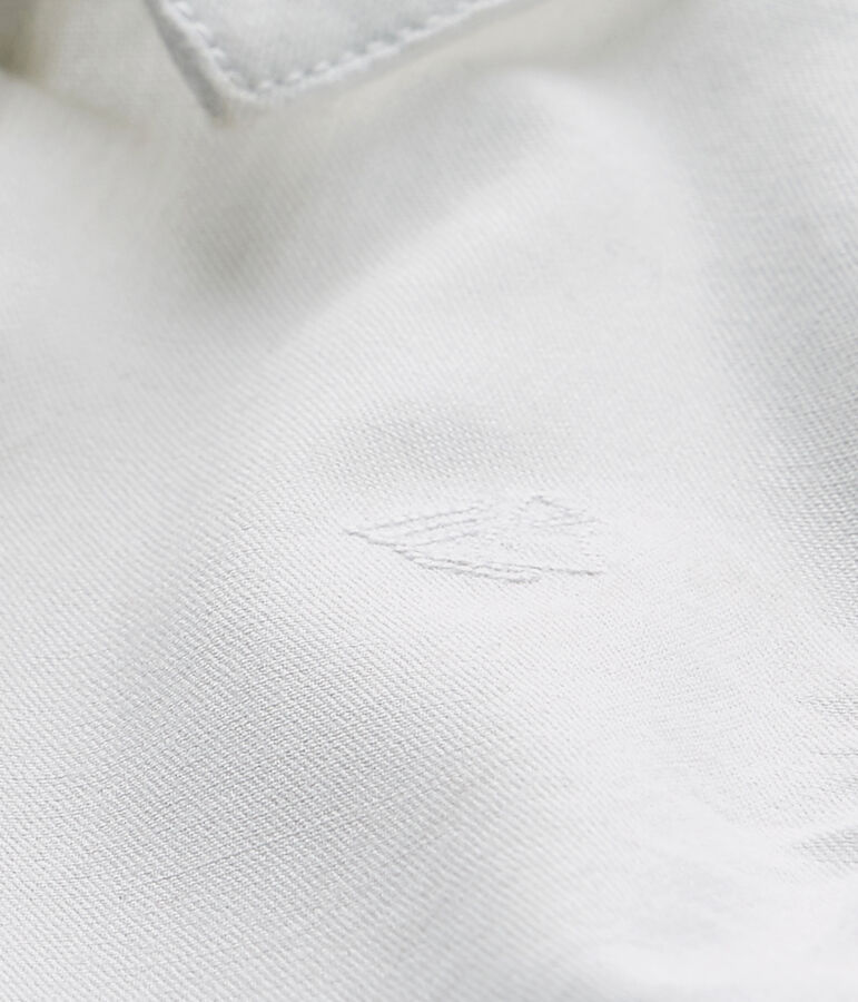 Camisa de manga larga de tejido oxford de beb&eacute; ni&ntilde;o. blanco