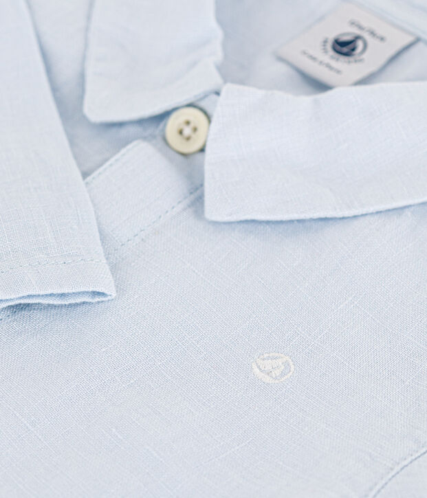 Camisa de lino para beb&eacute; azul