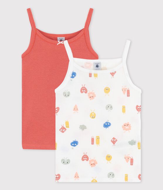 Juego de 2 camisas de tirantes de emociones de algodón y lyocell de niña variante 1