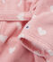 Albornoz con corazón de rizo para niña rosa CHARME/blanco MARSHMALLOW