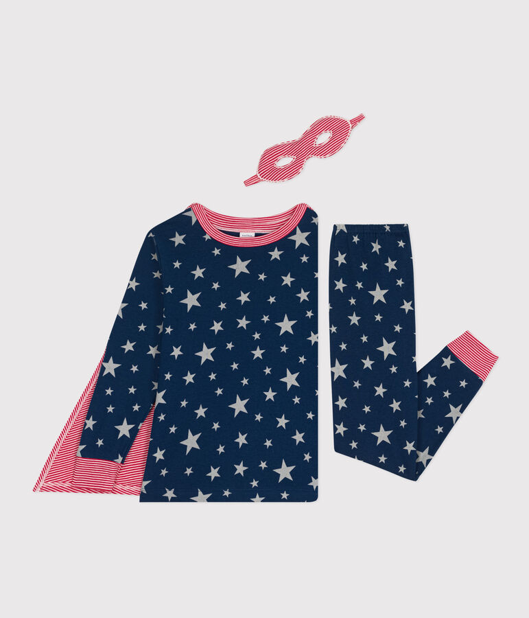 Pijama disfraz fluorescente de algod&oacute;n para ni&ntilde;o/a azul/multicolor