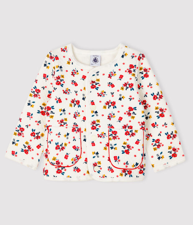 C&aacute;rdigan de tejido t&uacute;bico para beb&eacute; ni&ntilde;a blanco/multicolor