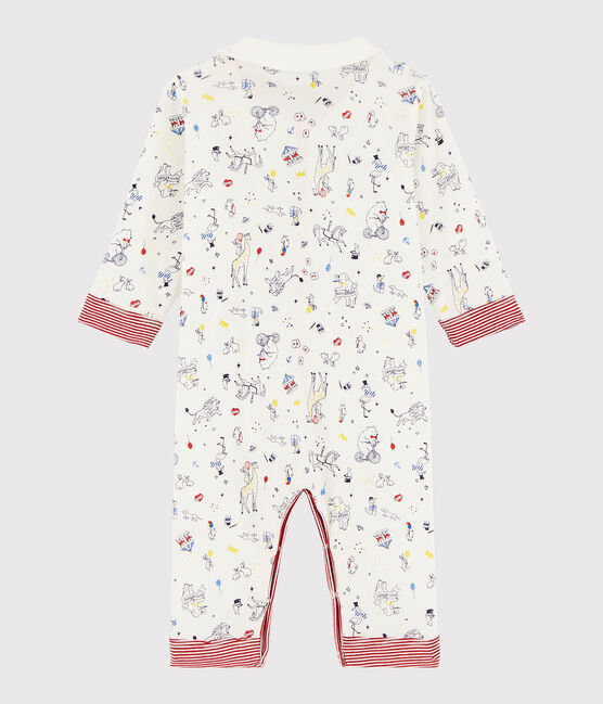 Pelele sin pies de punto acanalado para bebé de niño blanco MARSHMALLOW/blanco MULTICO