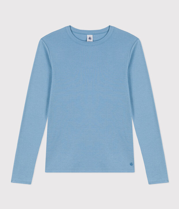 Camiseta L'ICONIQUE de algod&oacute;n con cuello redondo para mujer azul