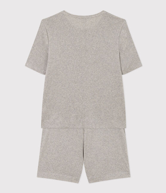 Pijama corto de algodón para mujer gris CHATON CHINE