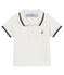 Polo manga corta de piqué liso para bebé niño blanco MARSHMALLOW