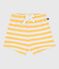 Pantal&oacute;n corto de rizo a rayas para beb&eacute; amarillo/blanco
