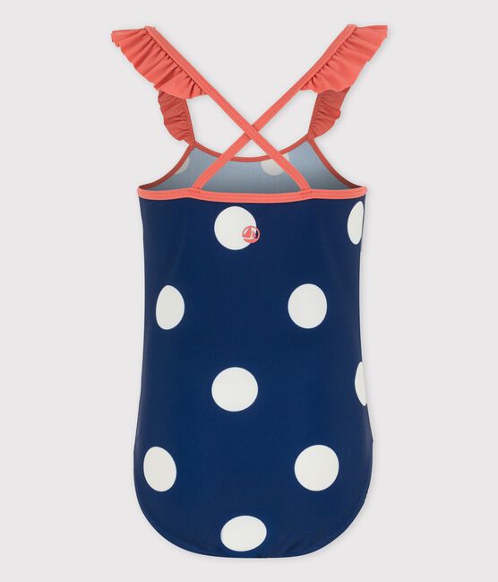Bañador con lunares para niña azul MEDIEVAL/blanco MARSHMALLOW