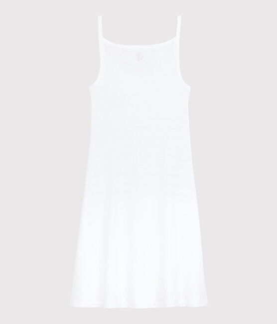Vestido de tirantes emblemático de algodón de mujer blanco ECUME