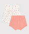 Conjunto de dos piezas de algodón con blusa con volantes para recién nacido blanco MARSHMALLOW/blanco MULTICO