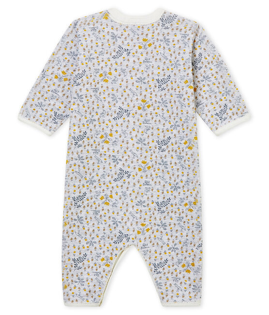 Pijama de bebé sin pies en punto suave para niña gris POUSSIERE/blanco MULTICO