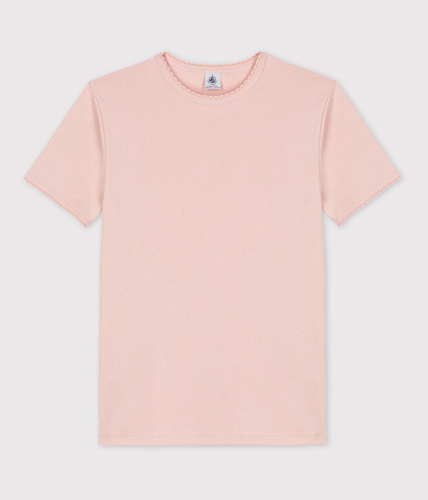 Camiseta L'ICONIQUE de punto cocotte de algod&oacute;n para mujer rosa