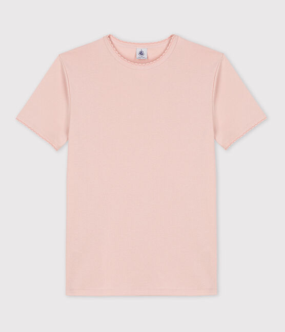 Camiseta L'ICONIQUE de punto «cocotte» de algodón para mujer rosa SALINE