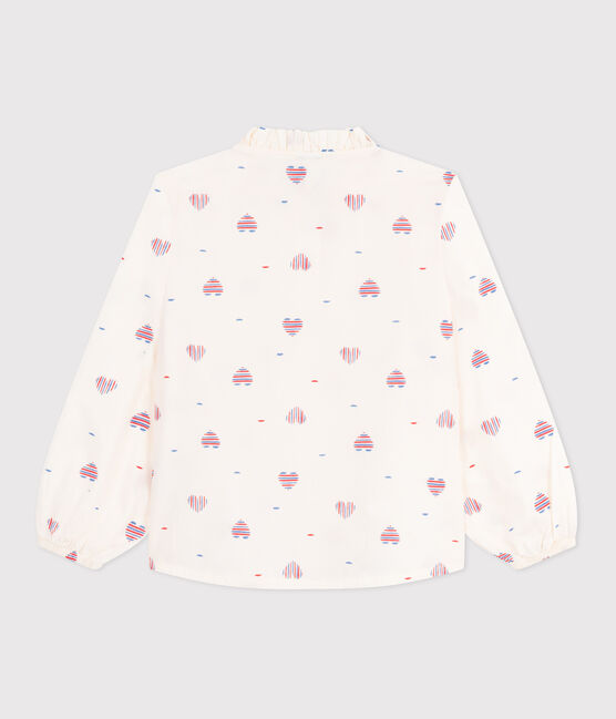 Blusa infantil de manga larga de algodón con corazones blanco AVALANCHE/ MULTICO
