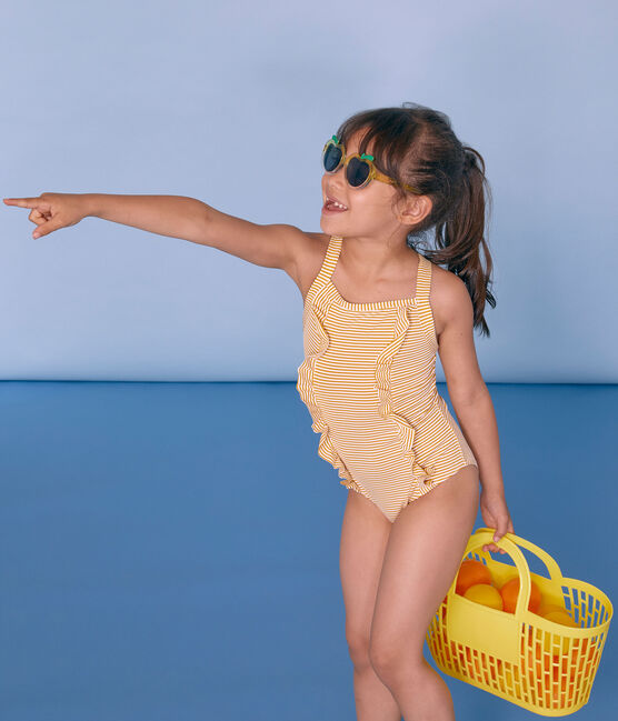 Traje de baño 1 pieza para niña amarillo BAMBOO/blanco MARSHMALLOW