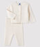 Conjunto blanco de 2 piezas de punto para bebé blanco MARSHMALLOW