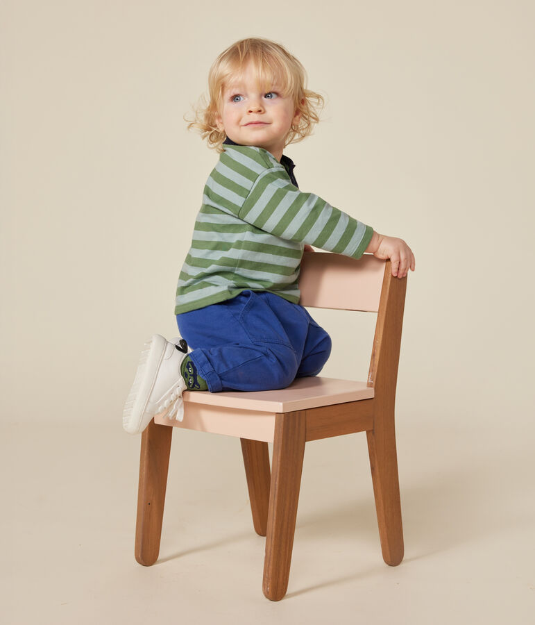 Camiseta de manga larga de punto fino para beb&eacute; verde/verde