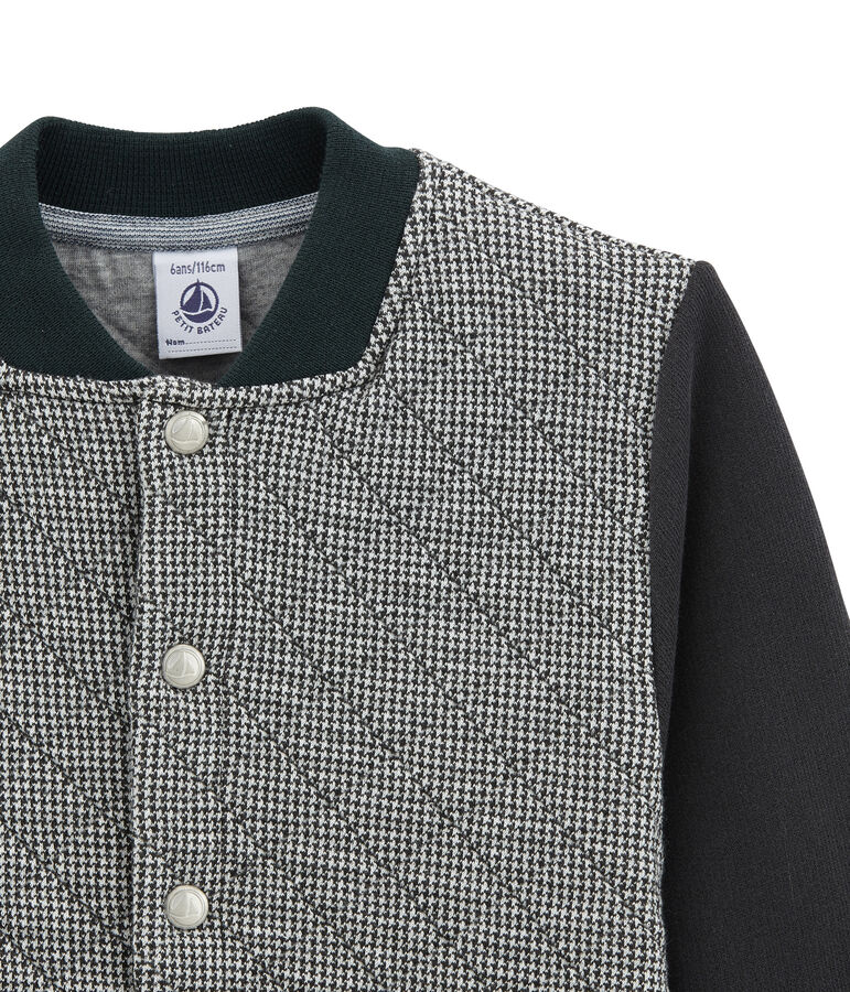 Chaqueta teddy para ni&ntilde;o en t&uacute;bico gris/blanco