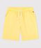 Bermudas cortas infantiles de algod&oacute;n liso amarillo