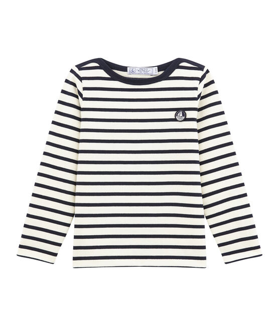 Jersey marinero infantil para niño beige COQUILLE/azul SMOKING