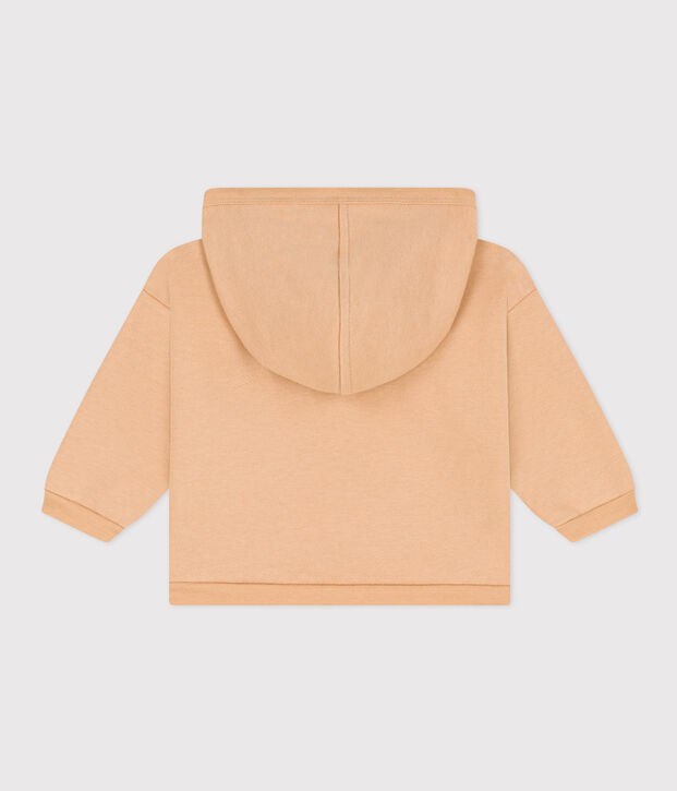 Sudadera con capucha de mulet&oacute;n para beb&eacute; beige