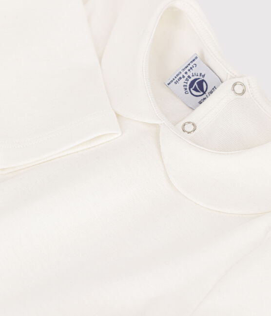 Blusa de algodón de manga larga para bebé blanco MARSHMALLOW
