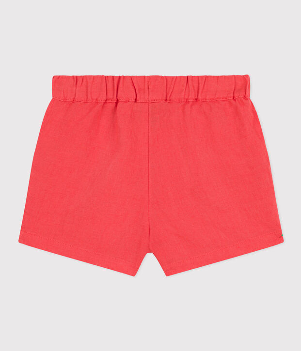 Shorts de lino para beb&eacute; naranja