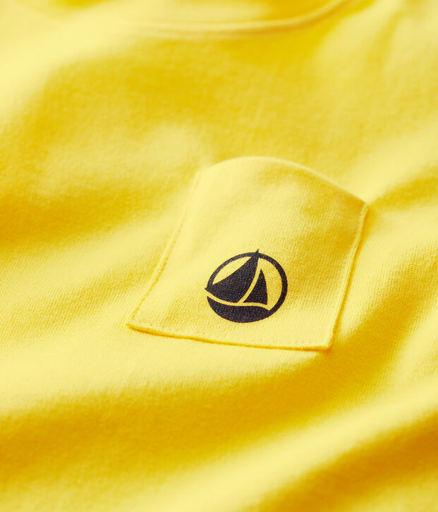 Camiseta de manga corta de punto de ni&ntilde;o amarillo