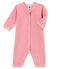 Pelele sin pies y babero para bebé niña rosa CHEEK/blanco MARSHMALLOW