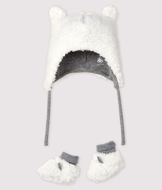 Juego de gorro de nacimiento y patucos para beb&eacute; de sherpa multicolor