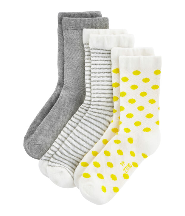 Juego de 3 pares de calcetines infantiles para ni&ntilde;a multicolor
