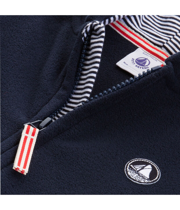 Sudadera polar con cremallera azul