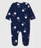 Pelele de bebé de algodón orgánico Tajinebanane x Petit Bateau azul MEDIEVAL/blanco MULTICO