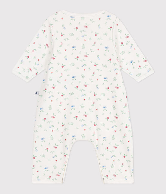 Bodyjama de algodón sin pies con frutas para bebé blanco MARSHMALLOW/blanco MULTICO