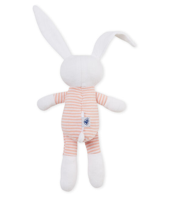 Peluche de conejo para bebé de jersey rosa ROSAKO/blanco MARSHMALLOW