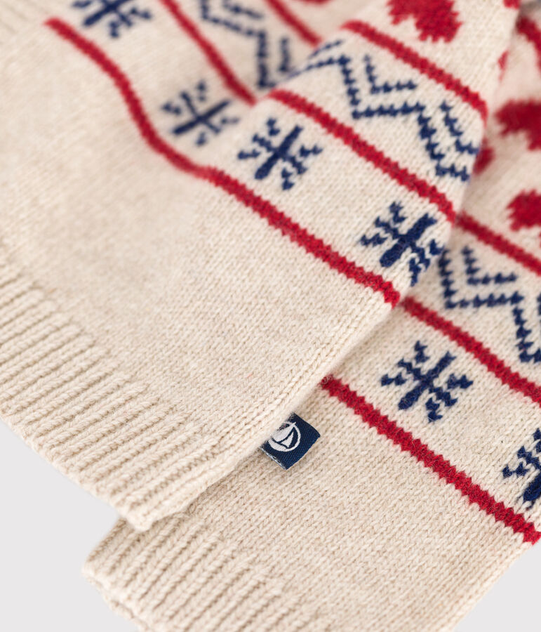 C&aacute;rdigan de punto tricotado con lana para beb&eacute; crudo/multicolor