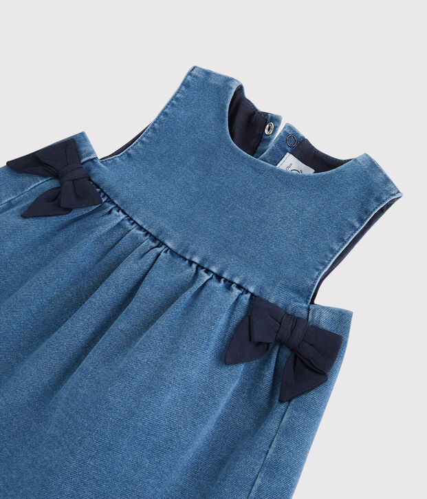 Vestido vaquero de beb&eacute;. azul