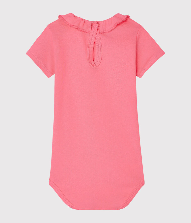 Bodi para beb&eacute; ni&ntilde;a con collar&iacute;n rosa