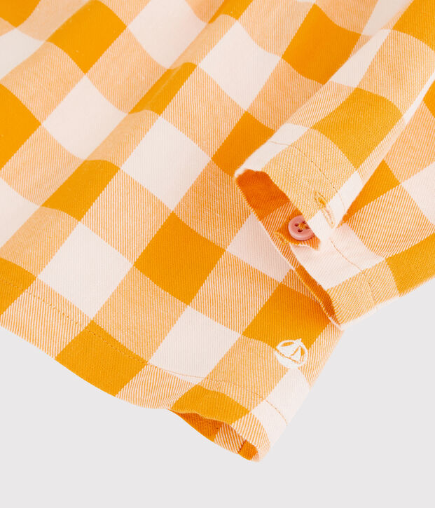 Blusa de franela de beb&eacute;. amarillo/rosa