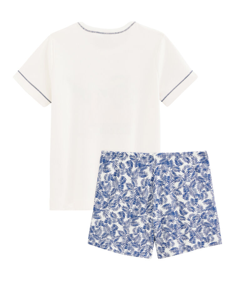 Pijama corto de punto para ni&ntilde;o blanco/multicolor