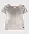 Camiseta de punto flameado a rayas para niña blanco AVALANCHE/azul SMOKING