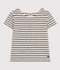 Camiseta de punto flameado a rayas para niña