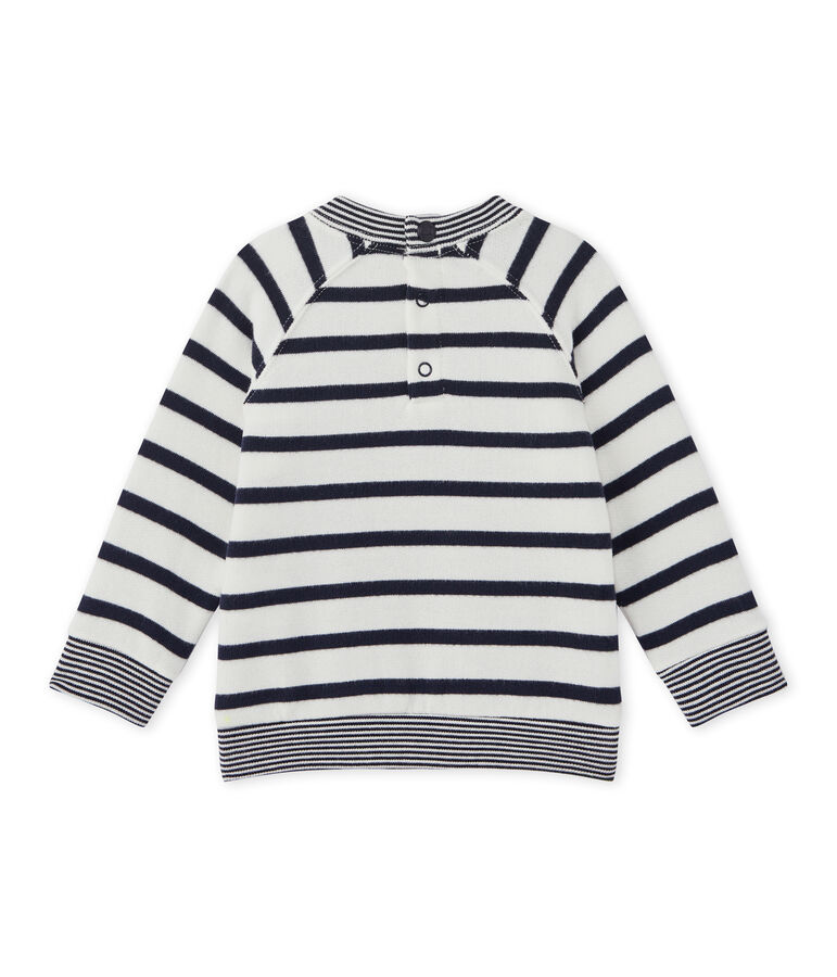 Sudadera beb&eacute; ni&ntilde;o con rayas marineras blanco/azul