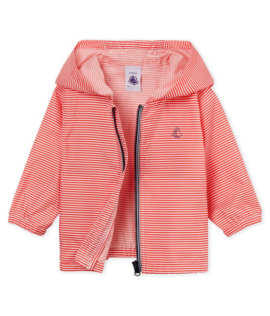 Cortavientos a rayas para bebé unisex rosa GROSEILLER/blanco MARSHMALLOW