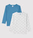 Juego de 2 camisetas de manga larga con estampado de estrellas de niño de algodón
