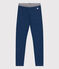 «Jeggings» de muletón de efecto vaquero de niña azul MEDIEVAL/beige ECRU